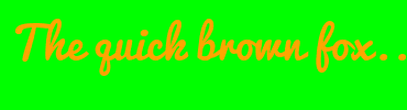 Image with Font Color FFA500 and Background Color 00FF00